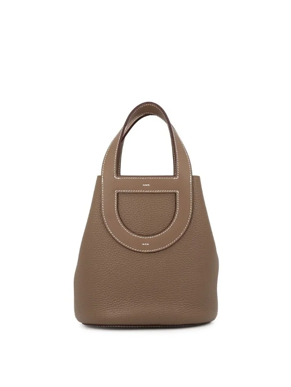 Hermes Tote in the Loop 18 Etoupe Gold Taurillon Clemence Swift
